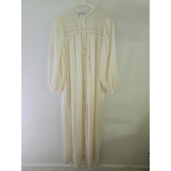 Miss Elaine Other - Miss Elaine Vintage Nylon Long Sleeves Lace Ivory Cream Union USA Nightgown M